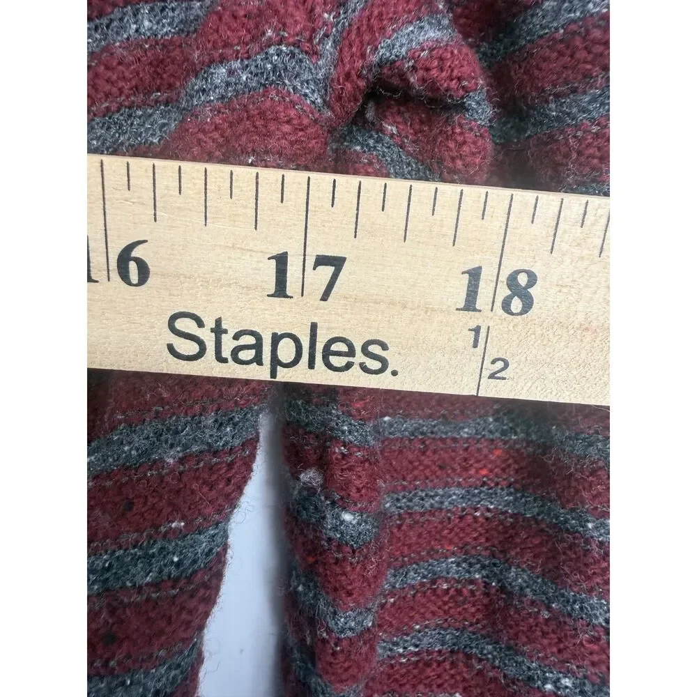 Free People Long Red Stripped Duster Cardigan Size M